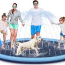 Splash Pad for Kids and Dogs, 97'' Extra Large Splash Pad for Toddlers 1-3 and Kids Ages 4-8, Non Slip Thicken Sprinkler Dog Pool Summer Outdoor Water Toys for Backyard