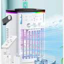 Battery Powered Air Conditioner 6000mAh,Rechargeable Small Air Conditioner for Room,Personal Air Cooler with Mist,Timer,Light,Portable Mini AC Unit Cooling Fan for Camping,Tent,Car,Desktop,Bedroom