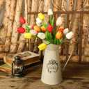 Kisflower 30Pcs Latex Tulips Real Touch Red Artificial Flowers Fake Tulips Arrangement Bouquet for Home Office Wedding Decor (Red)
