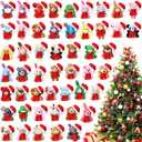 50 Pcs Mini Stuffed Animals Bulk Cute Safari Jungle Small Plush Doll Toy Set Tiny Plush Keychain Decoration Party Favor Gift Carnival Classroom Prize(Santa Style,Cute Color)