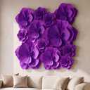 Giant Paper Flowers Artificial Large Paper Flower Decoration for Handcrafted Wall Backdrop Christmas Mexican Wedding Graduation Bridal Shower Birth Party Supplies(Purple,12 Pcs)