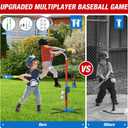 QDRAGON 4 in 1 Tball Set for Toddlers 3-5 with Toss and Catch Ball Set/ 2 Bats, Hanging Tee Ball Stand with Auto Pitching Machine, Indoor Outdoor Sport Toys Christmas Birthday Gifts for Boys Girls
