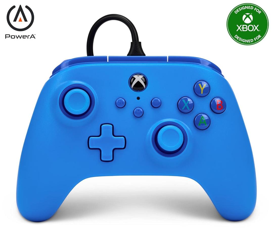 PowerA Wired Controller for Xbox Series X|S - Blue, Gamepad, Video Game/Gaming Controller, Works with Xbox One, Officially Licensed