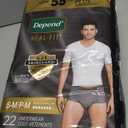 Depend Real Fit Adult Diapers, Incontinence Underwear for Men, Disposable, Maximum Absorbency, Small/Medium, Grey, 22 Count, (Gray)