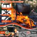 Campfire Tripod for Cooking, Outdoor Camp Fire Cooking Equipment for Dutch Oven Tripod, Portable and Foldable Fire Pit Stand, Heavy Duty Cooking Tripod