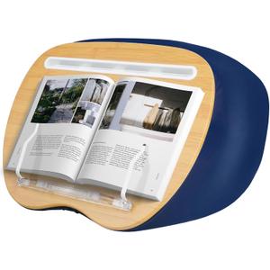 Lap Desk XL Beanbag Book Stand Book Holder for Reading in Bed Hands Free Reading Pillow,Laptop Desk Tablet 400g Weight for Enhanced Stability Gift for Book Lovers (Blue, Large)