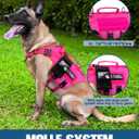 Tactical Dog Harness - PETNANNY Dog Harness Service Dog Vest for Large Breed Dog, Hook and Loop Panel for Service Dog Patchs, Work Dog MOLLE Vest with Handle for Walking Hiking Training(Pink,M) (Standard M (Chest: 2334", Neck: 17-24"))