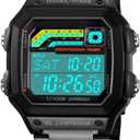 PASOY Men's Digital Multi-Function Watches Dual Time Alarm Stopwatch Countdown Backlight Waterproof Watch