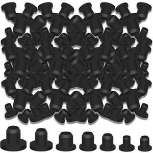 140Pcs Rubber Plug Box, Round Hole Silicone Tool, Various Sizes Rubber Plugs, Round Holes, T-Type Flexible Stopper Sealing Covers for Car Wiring Furniture