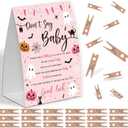 Halloween Pink Ghost Shower Decorations,Don't Say Baby Baby Shower Game,Gender Neutral Baby Shower Decorations,Small Clothespin Game,Baby Shower Ideas,Baby Shower Games 50 Guest,Fall Party Games