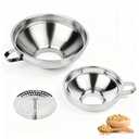 Canning Funnel with Strainer, Wide Mouth Canning Funnels for Filling Wide and Regular Mason Jars, Food Grade Stainless Steel Canning Funnels for Kitchen Use, 3 Pack (Small and Large)