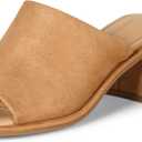 Amazon Essentials Women's Block Heel Mule (7.5, Tan Faux Microsuede)