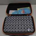 ARTDOT 60 Slots Storage Container for Diamond Art Kits for Adults,Portable Bead Storage Boxes for Diamond Painting Accessories and Tools (Medium, Orange)