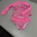 upandfast Girls Rash Guard Set Long Sleeve Two Piece Swimsuit with UPF 50+ Sun Protection for Girls 3-8 Years (Pink Flower)