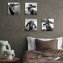 Black and White Wall Art Animal Wall Decor Horse Donkey Sheep Cow Canvas Pictures Prints Funny Decor Posters for Mens Bedroom Office Farmhouse Decoration Stretched Framed Ready to Hang 1212 inch4