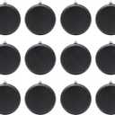 SLEETLY 4" 12pk Blank DIY Christmas Ornaments for Crafts to Personalize, Make Your Own Ornament for Kids and Adults, Drawing, Stickers, Plain Paintable Flat Disc to Decorate, Stencils, Matte Black