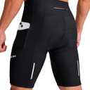 Bikewa Men's Bike Shorts 3D Padded Cycling Road Biking Mountain Riding Biker Bicycle UPF 50+ Cycle Shorts Zipper Pockets (Medium, Black)