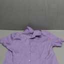 Women's Short Sleeve Button Down Shirt Womens Shirts Dressy Casual Business Work Blouses V Neck Collared Tops Size M Purple