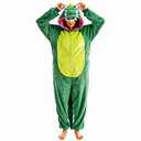 Pronzot Unisex Adult Crocodile Costume Onesie,Animal Halloween Costume One Piece Cosplay Suit for Adults,Flannel Hooded Sleepwear, Crocodile, Size S