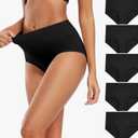 3 PCS Molasus Women's Cotton Underwear High Waisted Full Coverage Ladies Panties 5 XL