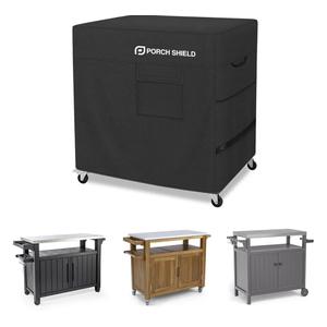 Porch Shield Outdoor Prep Table Cover –Waterproof Patio Dining Cart Cover Fitting Grill Stainless Steel Cart up to 40" L x 24" W x 30" H, Black