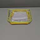 PACKISM TSA Approved Toiletry Bag 2 Pack - 1 Medium TSA Quart Carry-On & 1 Large for Checked Luggage, Water-resistant Clear Makeup Bag Clear Travel Bags for Toiletries, Light Yellow