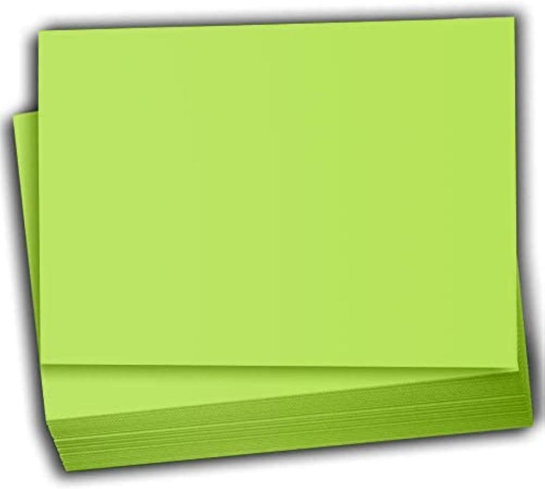 Hamilco Colored Scrapbook Cardstock Paper 5x7 Card Stock Paper 65 lb Cover 100 Pack (Lime Green)