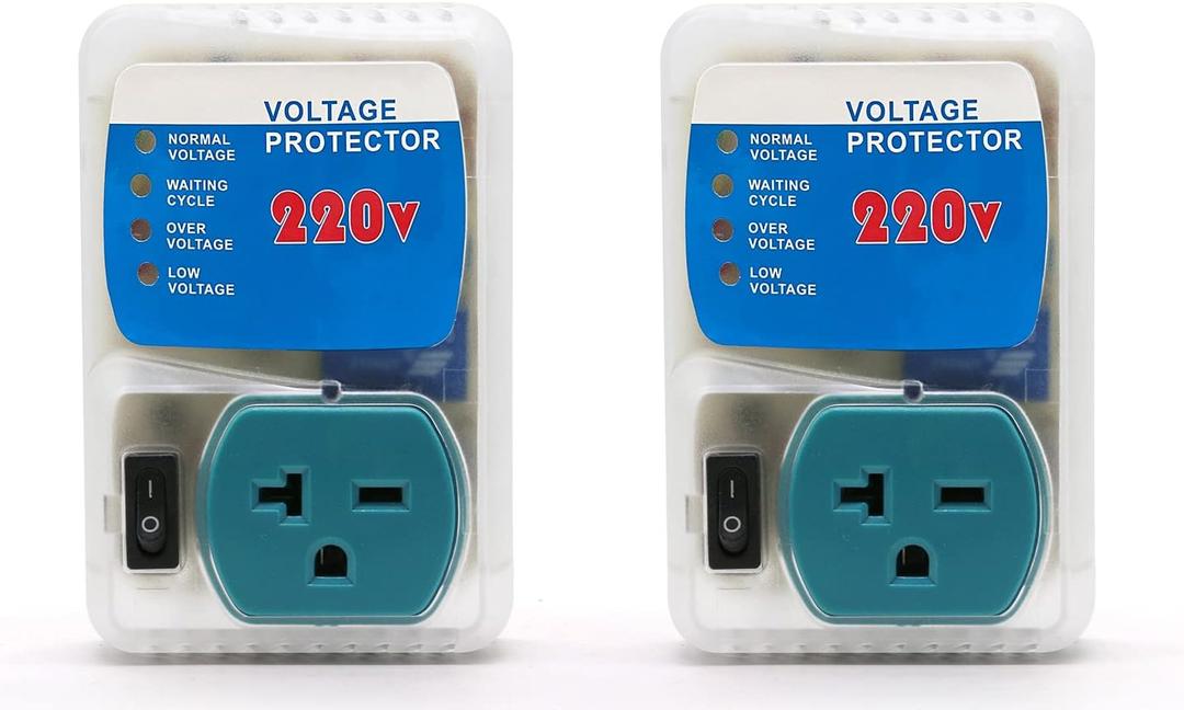 [ETL Listed] BSEED Electronic Surge Protector for Home Appliance,Voltage Protector Suit for Refrigerators and Freezers, Voltage Brownout Outlet 220V 20A,4400Watts(2 Pack)