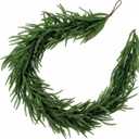 6FT Christmas Artificial Norfolk Pine Garlands, Real Touch Winter Pine Garland, Realistic Green Artificial Greenery Garland for Mantle, Table, Wall, Fireplace, Indoor &Outdoor Holiday Decorations (1Pc)