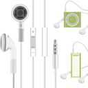 Jelanry 3.5mm Earphone Earbuds Headphones with Remote for Shuffle 2 3 4 5 6, Touch 2G 3G 4G 5G Classic nano6 - White