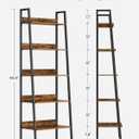 VASAGLE Bookshelf, 5-Tier Narrow Book Shelf, 11.8 x 23.6 x 66.9 Inches, Ladder Shelf for Home Office, Living Room, Bedroom, Kitchen, Rustic Brown and Ink Black ULLS067B01