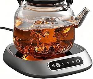  Coffee Mug Warmer - Smart Heated Drink Coaster | Electric Coffee Warmer for Desk, Winter Tea, Chocolate, Milk for Kitchen, Bedroom, Study, Dining Table