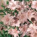 56 Pcs Christmas Decorations, 4 Styles Poinsettias Artificial Christmas Flowers Glitter Berries Stems Ornaments Tree with Pine Cones & Stems for Xmas Wedding DIY Wreath Floral Party (Rose Gold)