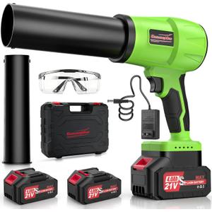 Brushless Leaf Blower Cordless, 980,000RPM, with 2 Batteries and Charger, Adjustable Speed, Lightweight, Handheld Electric Turbo Jet Blower Portable for Patio Cleaning, Lawn Care, Yard, Leaves, Dust
