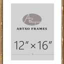 ArtXO 12x16 Gold Picture Frame, Bamboo Style Carved Wood Wall Decor