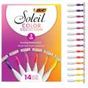 BIC Soleil 3 Colors Women's Disposable Razors With Aloe Vera and Vitamin E Lubricating Strip for Enhanced Glide, 3 Blades, 14 Count