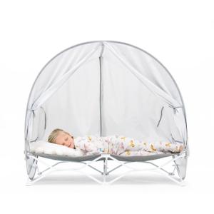 Regalo My Cot Deluxe Portable Toddler Bed with Canopy, Foldable Kids Travel Bed & Camping Cot with UPF 50 Sun Protection, Ages 25, 46.5 x 24 x 9.5, Gray