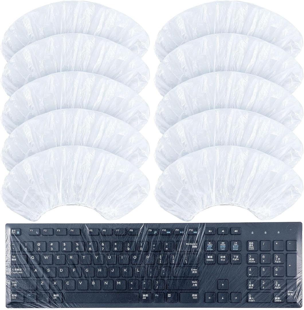 Weewooday 60 Pcs Universal Disposable Keyboard Protector Cover 0.025mm Wipeable Fully Covered Waterproof Anti-Dust Keyboard Protector for Computer Desktop Schools Office Supplies
