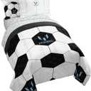 Jay Franco Kids Comforter Set Includes Sheets and Pillow Cover - Soft and Cozy Bed Set for Stylish Room Dcor, White - Messi, 5 Piece Twin