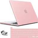 IBENZER Compatible with MacBook Pro 16 Inch Case A2141 Release 2020 2019, Hard Shell Case with Keyboard Cover & Type C Adapter for Old Version Mac Pro 16, Rose Quartz, T16RQ+1TC