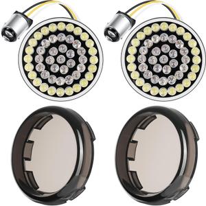 PBYMT 1157 Front LED Turn Signal Lights Running Blinker Bulbs Compatible for Harley Davidson Dyna Softail Sportster Touring Street Glide Road Glide Road King Iron 883 1986-2024
