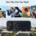for iPhone 16 Pro Max Case: 360 Spin Magnetic Stand, Camera Protection (Compatible with MagSafe) [16FT Military Protection] Shockproof Matte Translucent Phone Cover for iPhone 16 Pro Max 6.9", Black