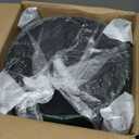 13in Small Foot Stool Ottoman, Round Faux Leather Foot Rest for Couch, Under Desk Pouf Footstool Footrest with Non-Skid Rubber Legs for Ling Room, Bedroom, 13''L x 13''W x 10.2''H, Green