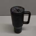 30 oz Tumbler with Handle - Insulated Stainless Steel Coffee Tumbler with Lid and Straw - Leak Proof Travel Mug - Dishwasher Safe - Insulated Cup for Hot & Cold Beverages - Black