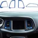Voodonala for Challenger Center Consoles AC Outlet Vent Air Vent Grille Trim for 2015-2024+ Dodge Challenger Interior Accessories,ABS Blue 4pcs