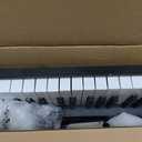 61 Key Portable Electronic Keyboard Piano w/Lighted Full Size Keys, LCD, Headphones, X-Stand, Stool, Music Rest, Microphone, Note Stickers, Built-In Speakers,3 Teaching Modes