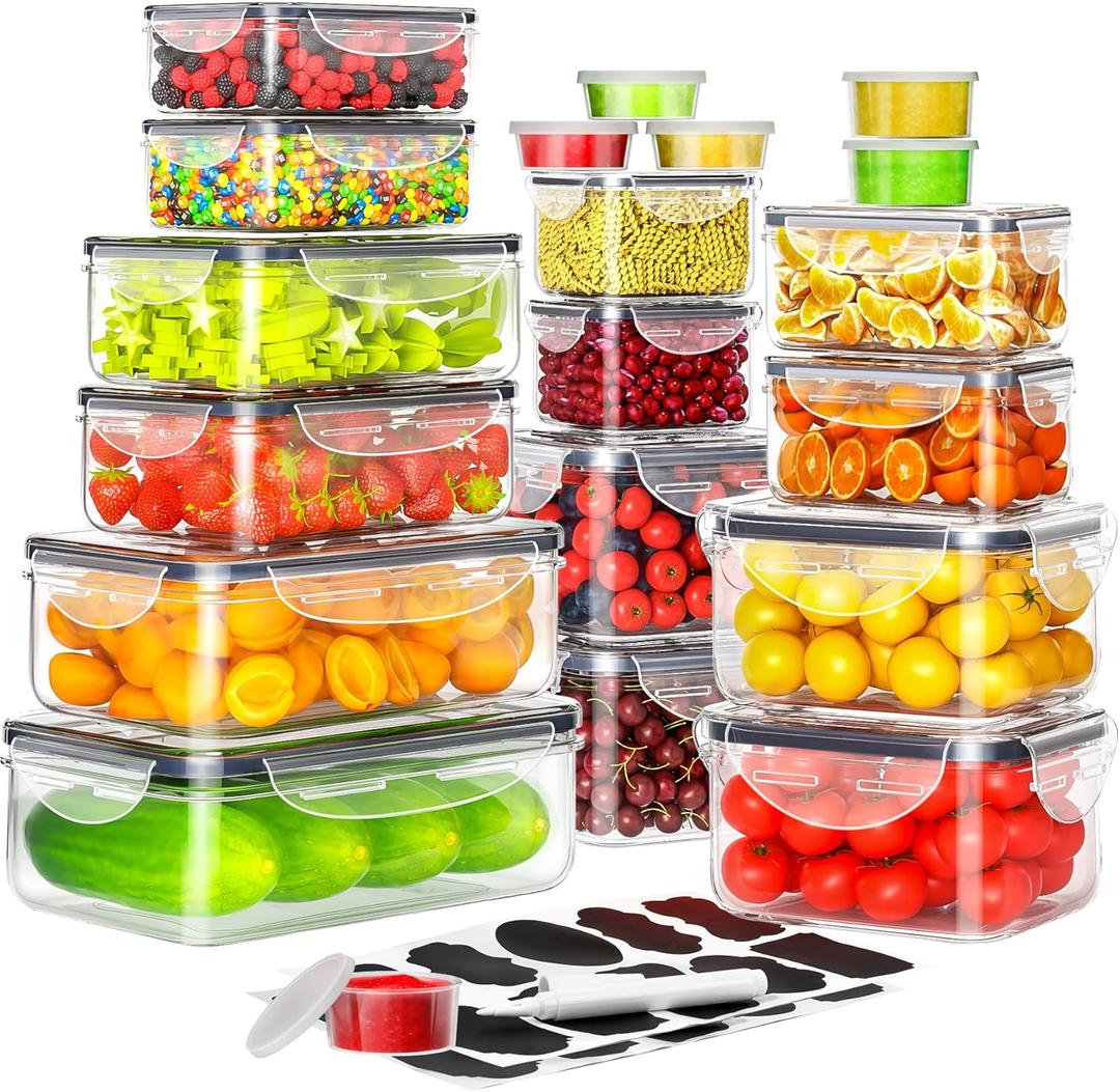 40 PCS Food Storage Containers with Lids Airtight (20 Containers & 20 Lids), Plastic Storage Meal Prep Container-Stackable 100% Leakproof & Microwave Organization and Storage Sets, Lunch Containers 40 PCS Food Storage Containers with Lids Airtight (20 Containers & 20 Lids), Plastic Storage Meal Prep Container-Stackable 100% Leakproof & Microwave Organization and Storage Sets, Lunch Containers