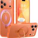 TORRAS for iPhone 17 Pro Max Case with Stand, Camera Control Button, Fit for MagSafe, Military Grade Protection, Translucent Slim Soft Edge Case for iPhone 17 Pro Max 6.9", Orange