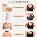 BRABIC Post Surgery Front Closure Bras for Women Full Coverage Compression Mastectomy Wireless Bra with Adjustable Straps (Black, S)