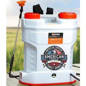 4.2 Gallon Battery Powered Backpack Sprayer - 6 Nozzles, 80 PSI Cutoff Pressure, Long Battery Life, Wide Mouth, High-Pressure Spray Hose, Pressure Knob Controller